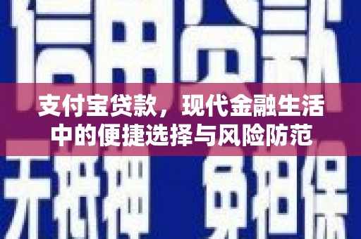 市南支付宝贷款，现代金融生活中的便捷选择与风险防范