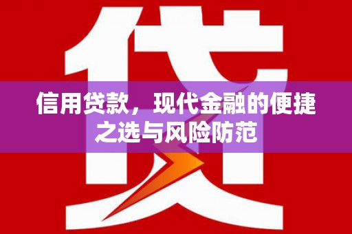 市南信用贷款，现代金融的便捷之选与风险防范