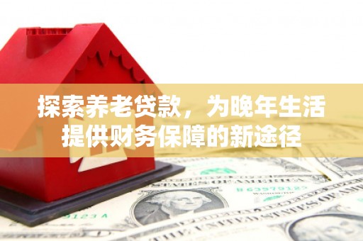 市南探索养老贷款，为晚年生活提供财务保障的新途径