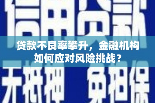 市南贷款不良率攀升，金融机构如何应对风险挑战？